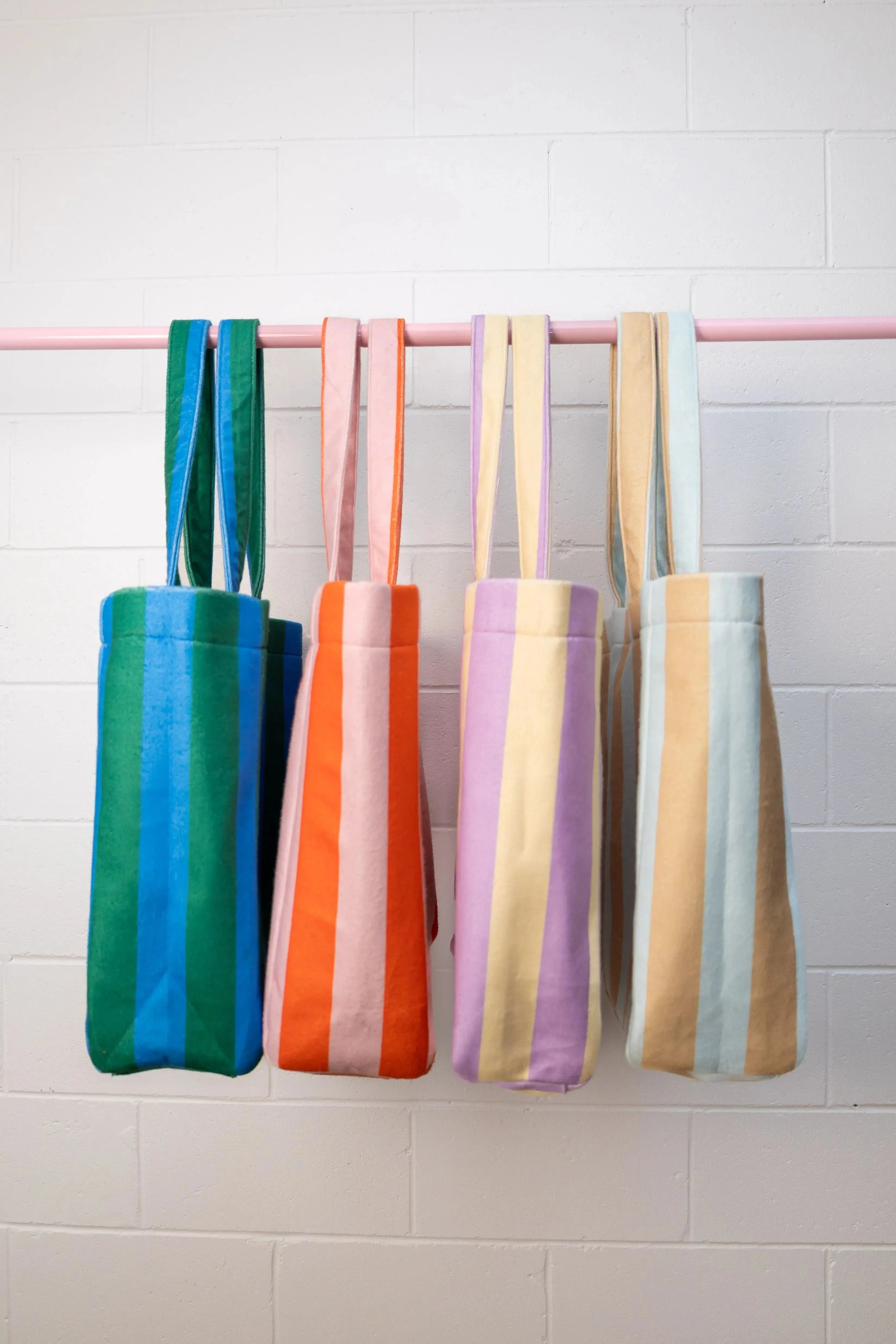 Colourful terry towelling carry-all tote bag for beach and everyday use